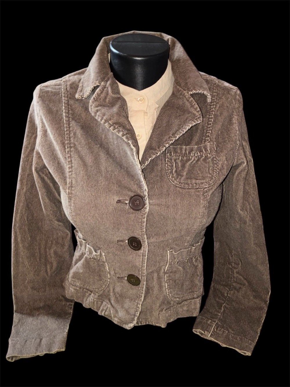 SO Brown Corduroy Button-Front Blazer